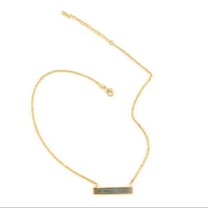 NEW Labradorite/Gold Bar Pendant Necklace